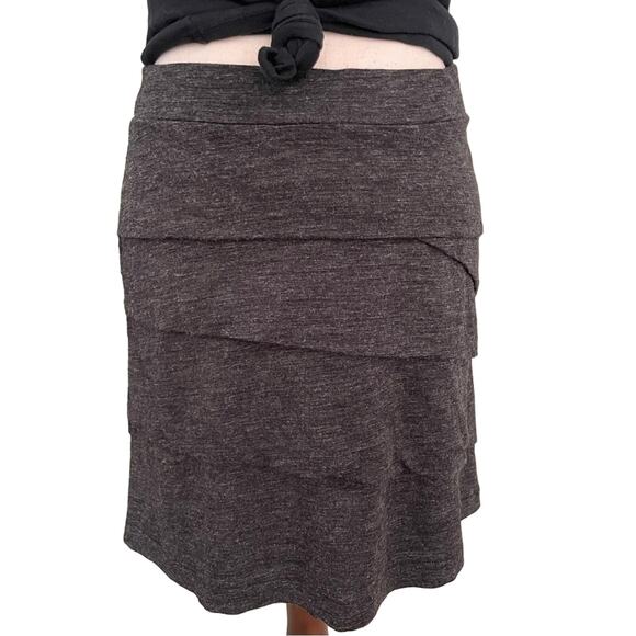 Prana Leah Tiered Skirt Wool Blend Lined Women’s size S Charcoal Gray - Picture 5 of 13